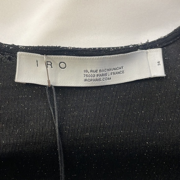 IRO LouLou Paris Women Mini Dress Black Silver Metallic Body-con Size 34 USA 2-4 - Picture 7 of 8